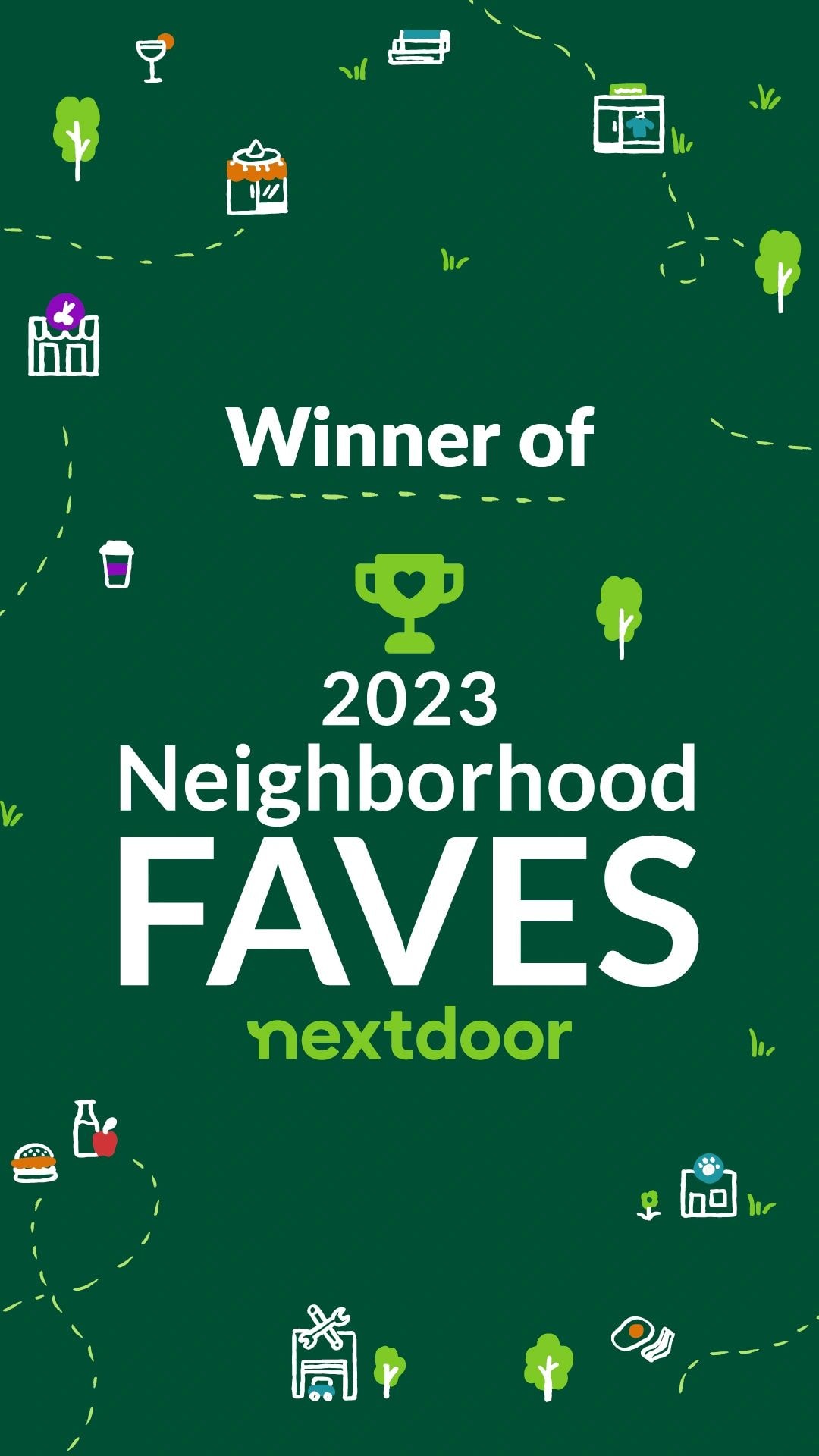 Winner of 2023 Neighborhood Faves nextdoor award